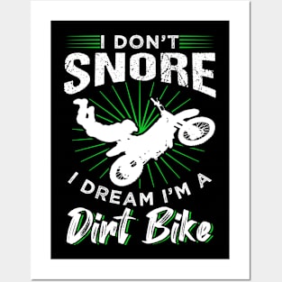 Motocross Dirt Bike snoring Posters and Art